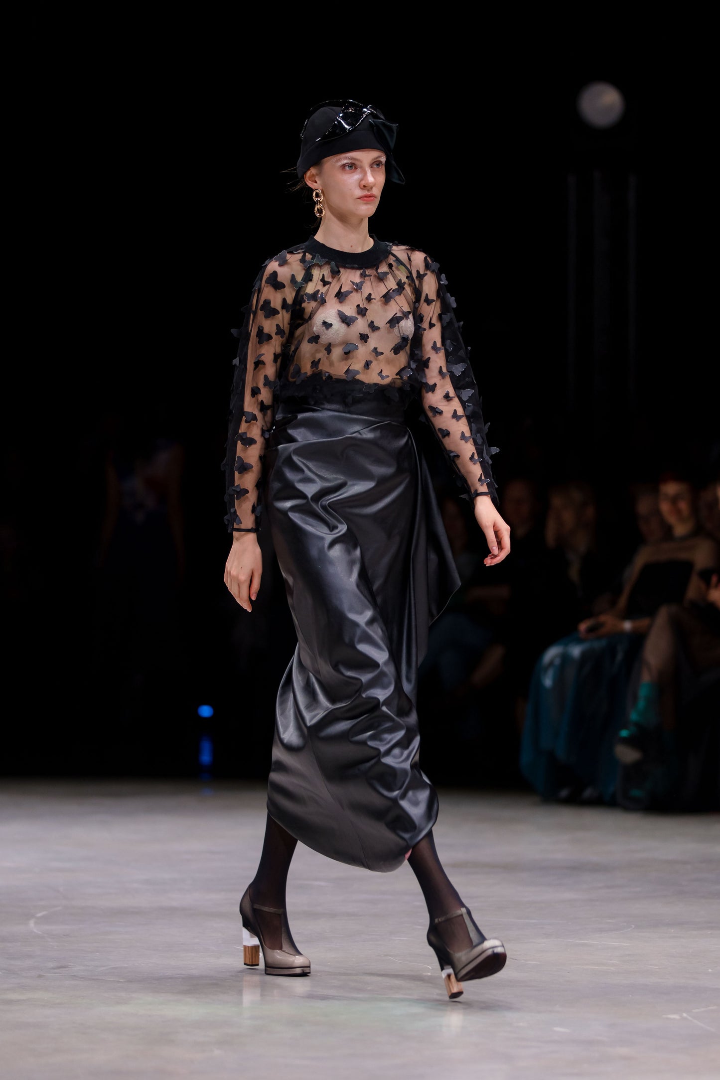 Designer Soft Faux Leather Asymmetrical Midi Skirt