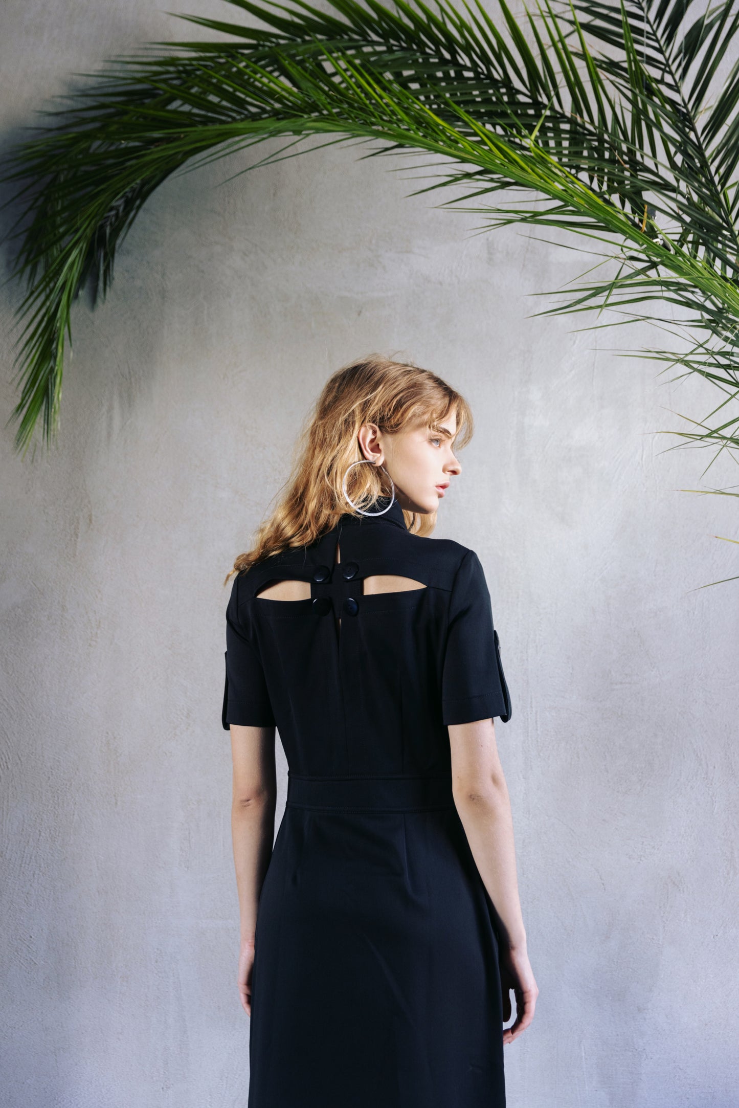 Designer Solid Dress Shirt Black