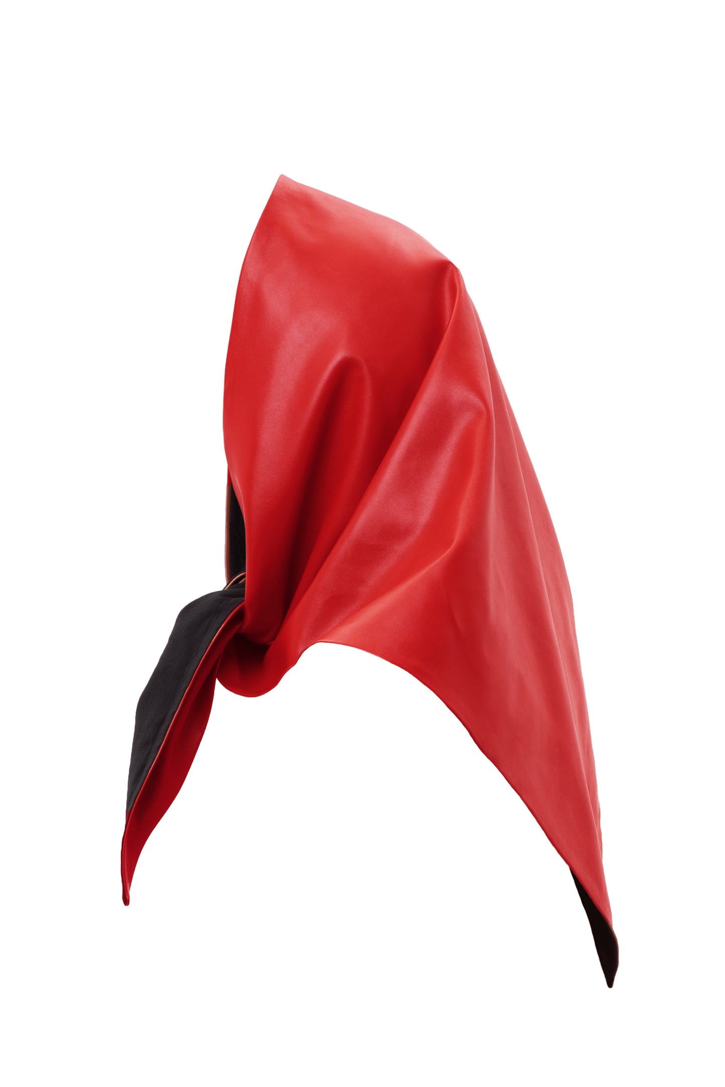 Red Faux Leather Shawl Scarf