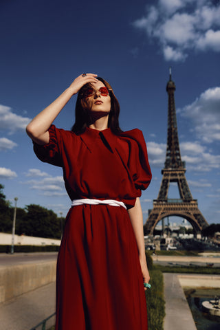 Designer Midi Dress Red