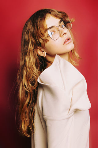 A-line Midi Dress With Calla Flower Beige