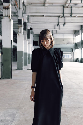 Designer Midi Dress Black