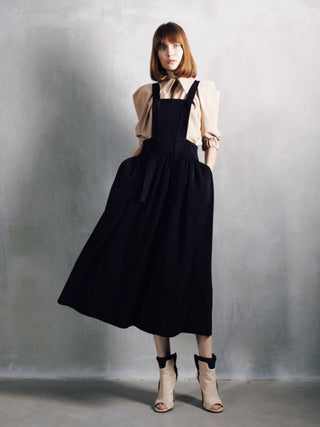 Midi Apron Dress With Adjustable Straps