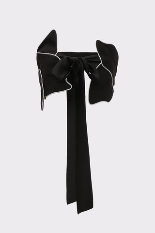 Artwear Floral Tie Belt Black