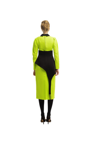 Formal Midi Dress Lime Green