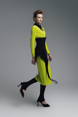 Formal Midi Dress Lime Green