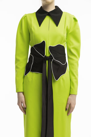Formal Midi Dress Lime Green