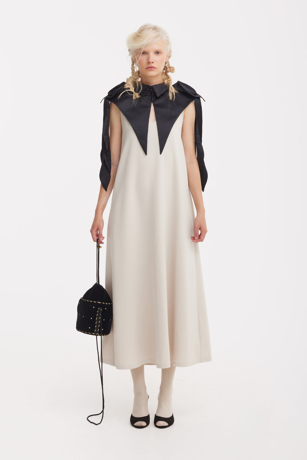 Casual V-Neck Strappy Maxi Dress – Ivory
