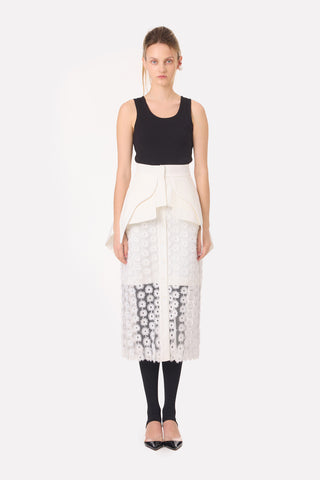 Sculpted Peplum Belt White