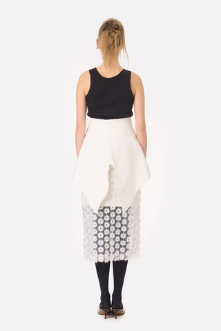 Sculpted Peplum Belt White