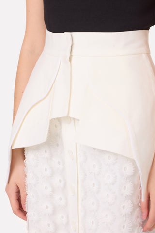 Sculpted Peplum Belt White