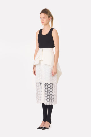 Sculpted Peplum Belt White