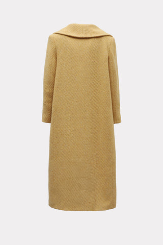 Classic Wool-Blend Double-Breasted Coat – Mustard