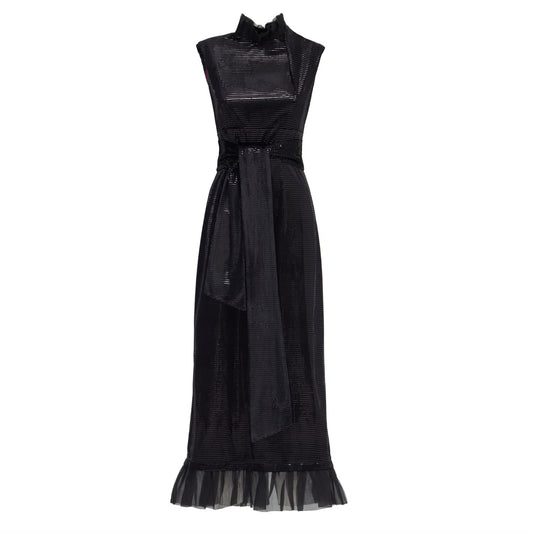 Cocktail Glam Velvet Dress Black