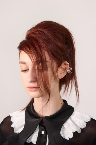 Conceptual Romantic Velvet Shirt Black