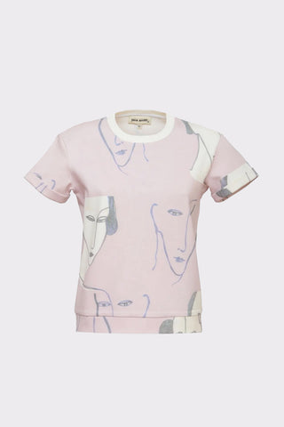 Crew Neck T-Shirt With Rolled Sleeves Art Print