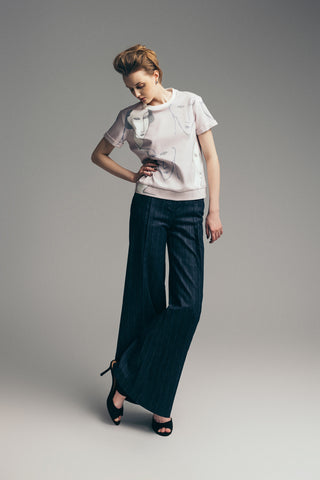 Crew Neck T-Shirt With Rolled Sleeves Art Print