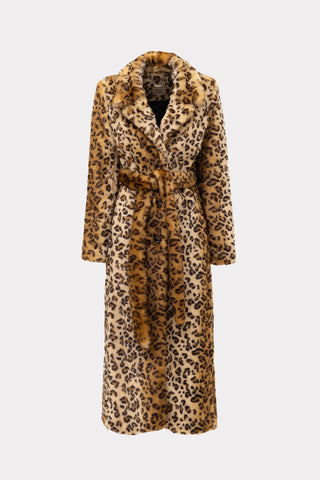 Demi-Season Animal Print Faux Fur Coat