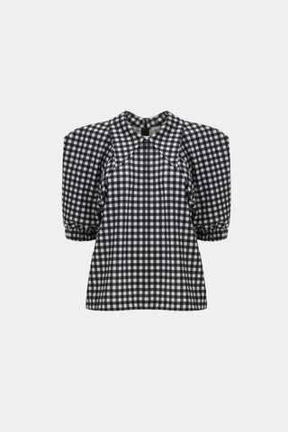 Designer Blouse Black-White Plaid