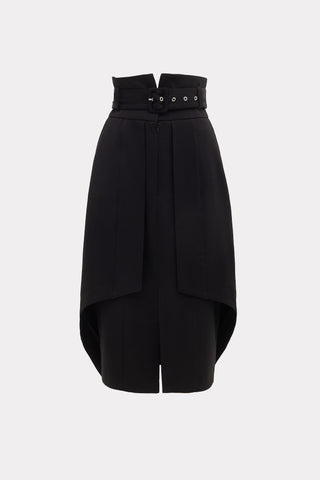 Designer Double Midi Skirt Black