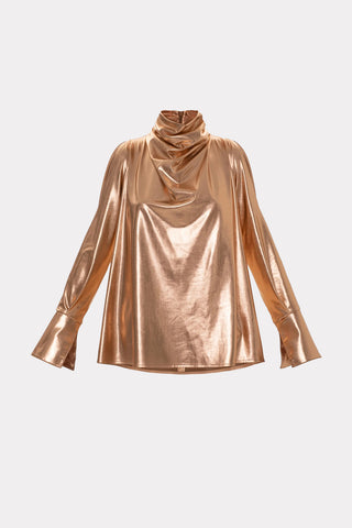 Designer Longsleeve Blouse Metallic Gold