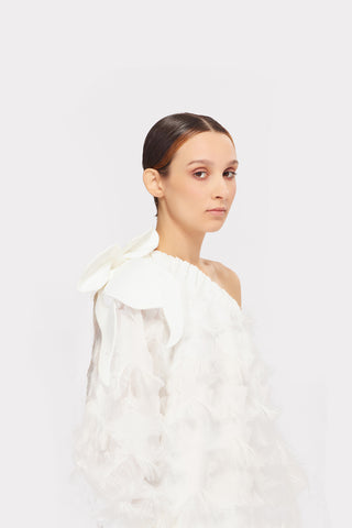 Designer Off-Shoulder Blouse White