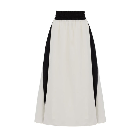 Elastic Waist Ankle-Length Skirt White