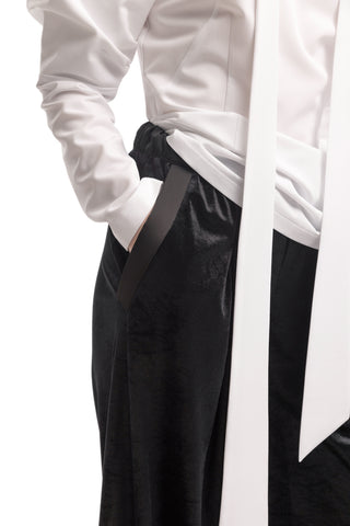 Elegant Summer Off-Shoulder Blouse With Neck Ties White