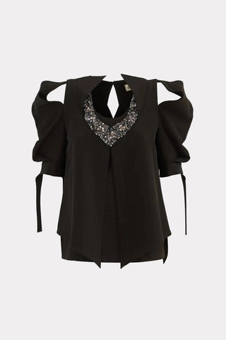 Evening Open Shoulder Blouse Black