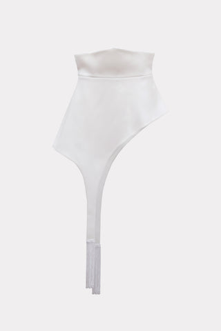Fashion Accent Belt With Fringe White
