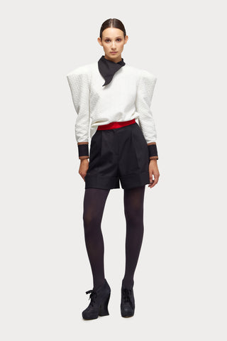 Fashion Asymmetrical Collar Blouse White