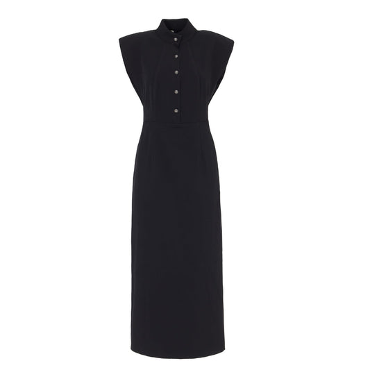 Fitted Sheath Dress With Shoulder Pads