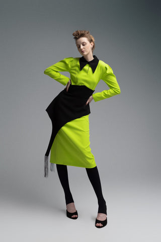 Formal Midi Dress Lime Green