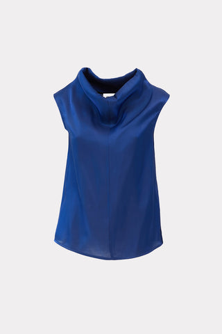 High Neck Organza Vest Blue