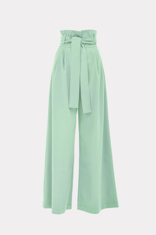 High Waist Long Wide Leg Trousers Mint Green