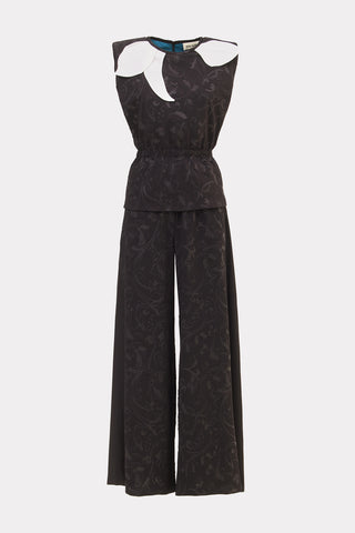 Jacquard Sleeveless Blouse Black