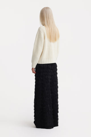 Limited Edition Virgin Wool Cable Knit Sweater – Ivory