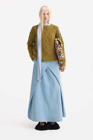 Limited Edition Virgin Wool Cable Knit Sweater – Mustard Yellow