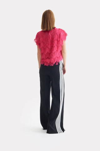 Luxe Fur-Effect Blouse Pink