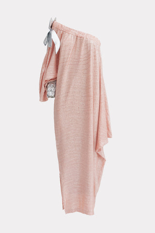 Luxury Elegance One-Sleeve Long Dress Rose Silver