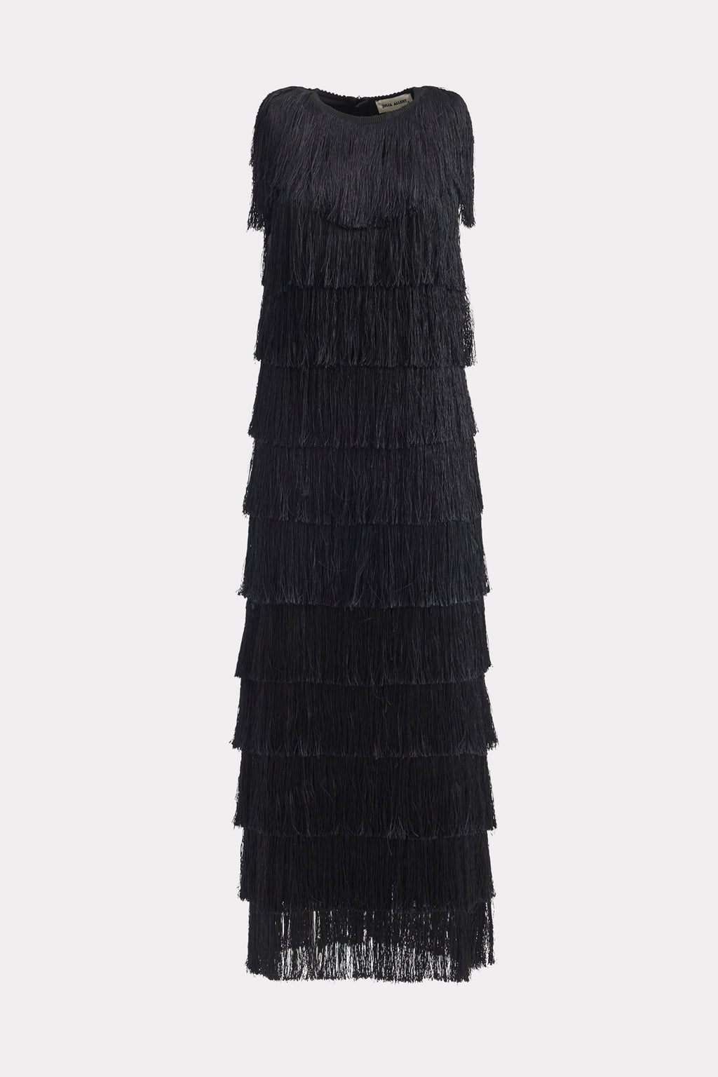 Maxi Fringed Evening Dress Black XXL