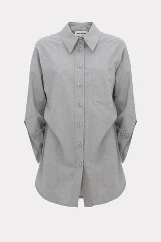 Modern Oversized Cotton Shirt Grey