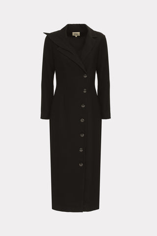Modern Tailored Long Blazer Dress Black