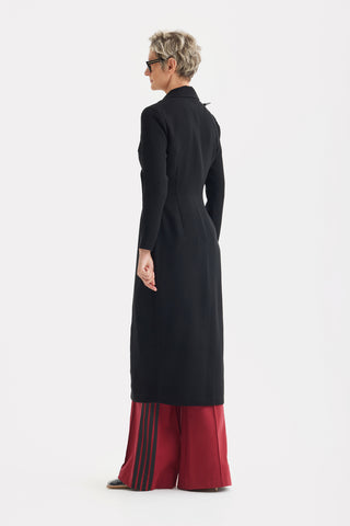 Modern Tailored Long Blazer Dress Black