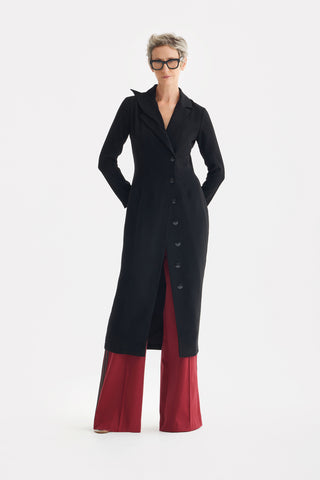Modern Tailored Long Blazer Dress Black