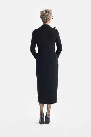 Modern Tailored Long Blazer Dress Black