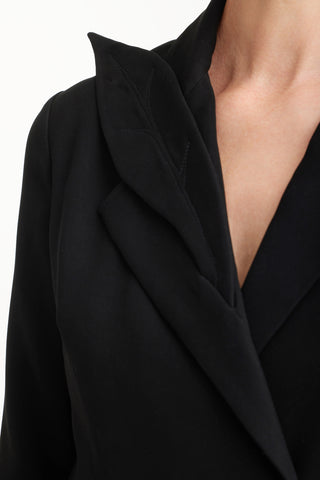 Modern Tailored Long Blazer Dress Black