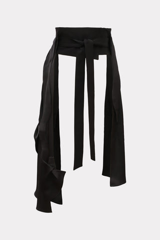 Obi-Inspired Waist Belt With Handcrafted Panels Black