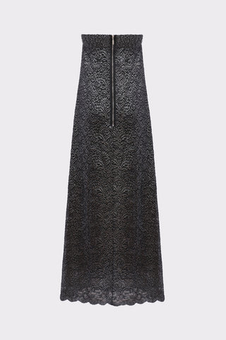 Occasionwear Strapless Guipure Lace A-Line Midi Dress Black