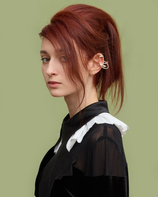 Conceptual Romantic Velvet Shirt Black